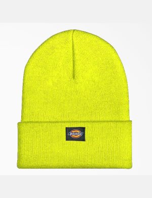 Chapeaux Dickies Cuffed Knit Jaune Clair | 051BACIRP