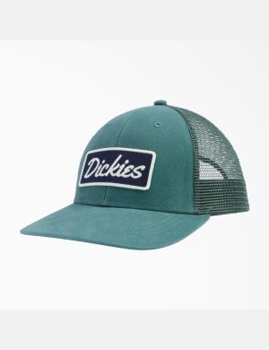 Chapeaux Dickies Patch Logo Trucker Vert | 497MAJPDR