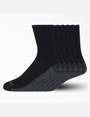 Chaussettes Dickies Moisture Control Mid-Crew Noir | 649UDOXGW