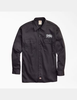 Chemises De Travail Dickies Estevan Oriol x Original Twill Long Sleeve Noir | 809CGNFTI