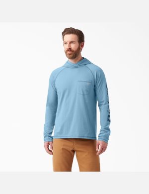 Chemises Dickies Cooling Performance Long Sleeve Sun Bleu | 291NMRKIV