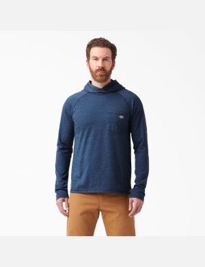 Chemises Dickies Cooling Performance Long Sleeve Sun Bleu Marine | 403RSLJZA