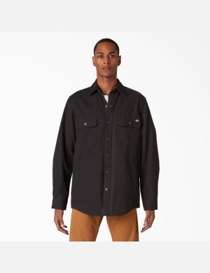 Chemises Dickies Duck Flannel-Doublée Noir | 135TOBJAY