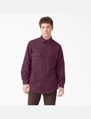 Chemises Dickies Duck Flannel-Doublée Violette Bordeaux | 078SNOJBE