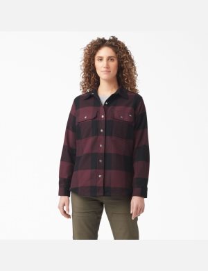 Chemises Dickies DuraTech Renegade Flannel Bordeaux | 160EDBSZQ