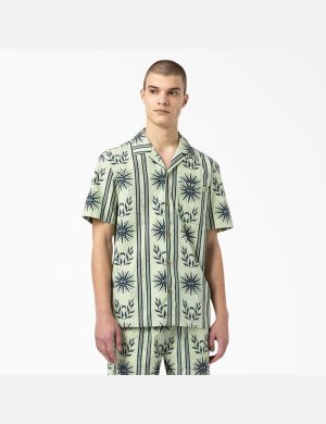 Chemises Dickies Kelso Summer Pattern Corta Sleeve Vert | 367OMBNYG