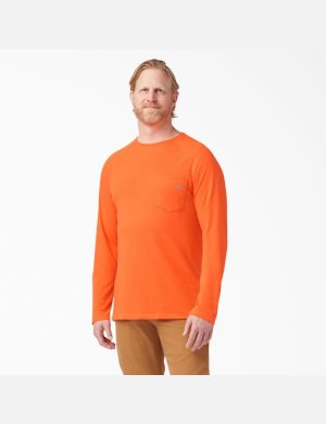 Hauts Dickies Cooling Long Sleeve Orange Clair | 573SYTWBH