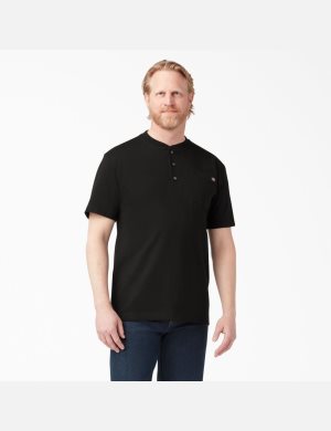 Hauts Dickies Corta Sleeve Heavyweight Henley Noir | 284HVCLUO