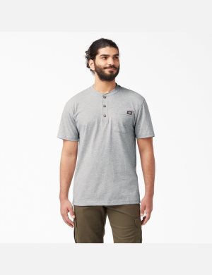 Hauts Dickies Corta Sleeve Heavyweight Henley Grise | 314HXPKVC