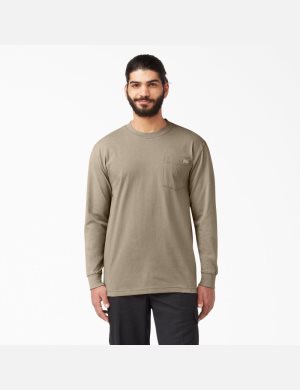 Hauts Dickies Heavyweight Crew Neck T-Shirt Marron | 035ZRVEFI