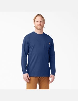 Hauts Dickies Heavyweight Crew Neck T-Shirt Bleu Foncé | 501OPNCGS