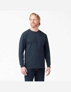 Hauts Dickies Heavyweight Crew Neck T-Shirt Bleu Marine | 915DUPCXL