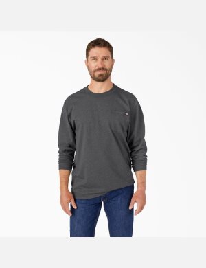 Hauts Dickies Long Sleeve Heathered Heavyweight Crew Neck Grise | 972KALOQZ