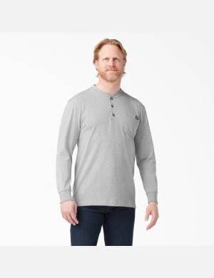 Hauts Dickies Long Sleeve Heavyweight Henley Grise | 256HIZGLW