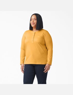 Hauts Dickies Plus Heavyweight Henley Orange | 869TUIYKO