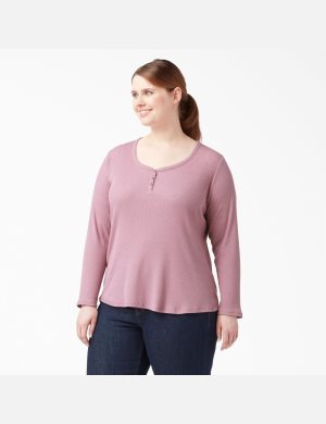 Hauts Dickies Plus Henley Shirt Violette | 324AXZQCP