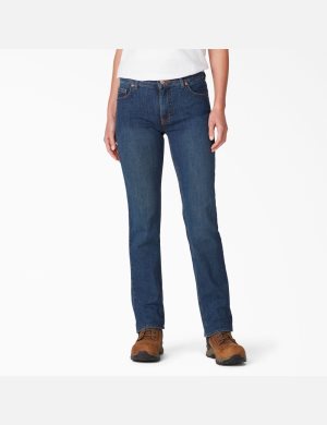 Jean Dickies Perfect Shape Denim Droit Leg Indigo Bleu | 816QLEOYS