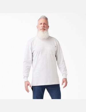 Long Sleeve Dickies Heavyweight Crew Neck T-Shirt Grise | 190MBSOIP