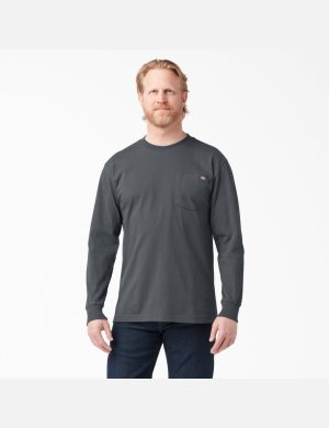 Long Sleeve Dickies Heavyweight Crew Neck T-Shirt Grise | 235EKHOZJ