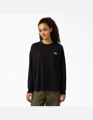 Long Sleeve Dickies Summerdale T-Shirt Noir | 142HUFYES