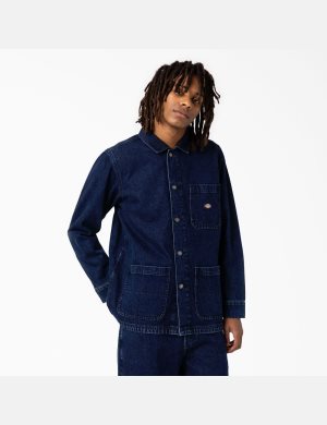 Manteaux Dickies Denim Chore Indigo Bleu | 184VCBWAX