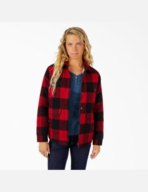 Manteaux Dickies Flannel High Pile Fleece Doublée Chore Rouge Noir | 267UETPHD