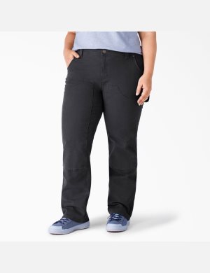 Pantalon De Travail Dickies Plus Duck Double-Front Carpenter Noir | 518GXSORE