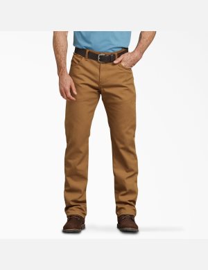 Pantalon De Travail Dickies Regular Fit Droit Leg Duck Marron | 043SAYXKQ