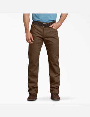 Pantalon De Travail Dickies Regular Fit Droit Leg Duck Marron | 132HYREVW