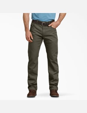 Pantalon De Travail Dickies Regular Fit Droit Leg Duck Vert | 456ETMCDV