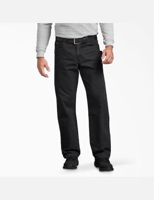 Pantalon De Travail Dickies Relaxed Fit Droit Leg Sanded Duck Carpenter Noir | 619BIXWAS