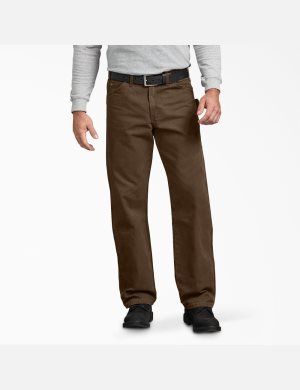 Pantalon De Travail Dickies Relaxed Fit Droit Leg Sanded Duck Carpenter Marron | 681UPJHXQ