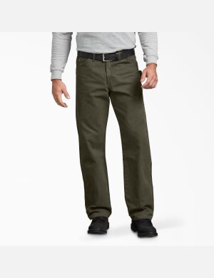 Pantalon De Travail Dickies Relaxed Fit Droit Leg Sanded Duck Carpenter Vert | 716IMHZVF