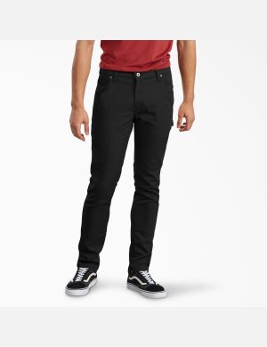 Pantalon De Travail Dickies Slim Fit Tapered Leg Duck Carpenter Noir | 164LVIPGX