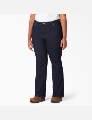 Pantalon Dickies Plus Perfect Shape Denim Bootcut Indigo Bleu | 104UJWQGV