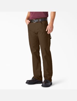 Pantalon Dickies Relaxed Fit Droit Leg Heavyweight Duck Carpenter Marron | 568BCJSMF