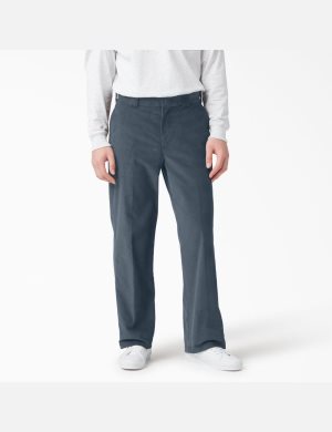 Pantalons Décontractés Dickies Plates Front Corduroy Bleu | 097HQIYWN