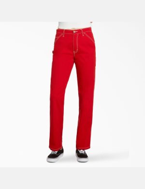 Pantalons Décontractés Dickies Relaxed Fit Carpenter Rouge | 965ZHEFSD