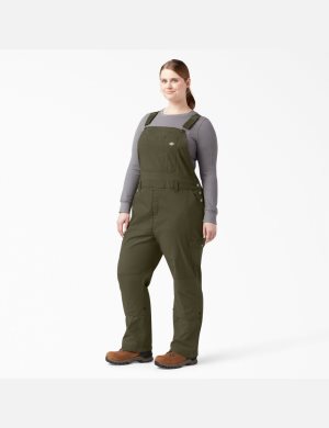 Salopettes Dickies Plus Cooling Ripstop Bib Vert | 012NGQJPZ