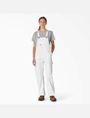 Salopettes Dickies Relaxed Fit Bib Blanche | 629XQWSRO