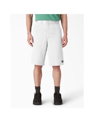 Shorts Dickies Loose Fit Plates Front Blanche | 914WFNBOQ