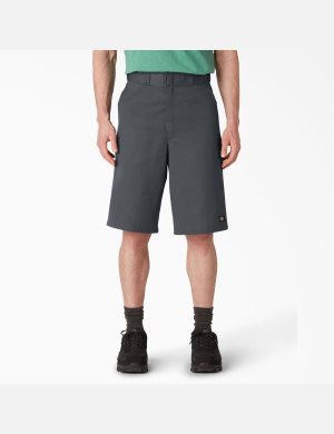 Shorts Dickies Loose Fit Plates Front Grise | 081KYDJCP