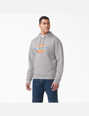 Sweat À Capuche Dickies D'eau Repellent Tri-Color Logo Grise | 054DPUJKW