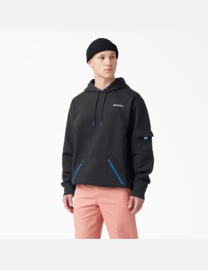 Sweat À Capuche Dickies Fleece Cargo Noir | 507RGFDTE