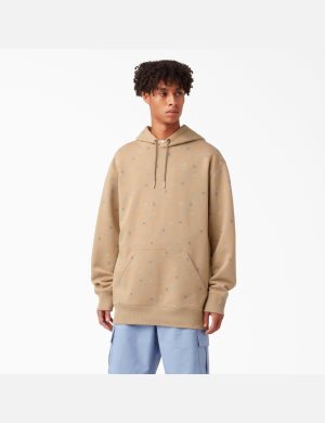 Sweat À Capuche Dickies Fleece Ditsy Print Marron | 913PSCIXL