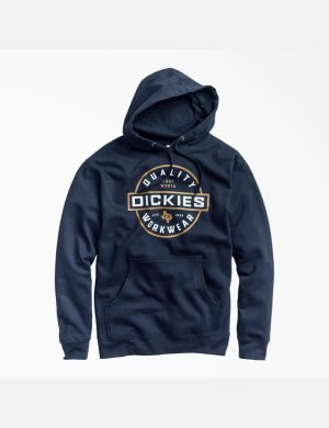 Sweat À Capuche Dickies Fleece Quality Workwear Graphique Bleu Marine | 420UGEWVD