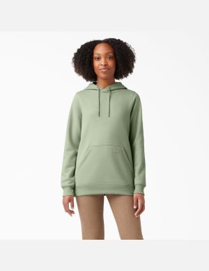 Sweat À Capuche Dickies Heavyweight Logo Sleeve Vert | 947ALKQEU