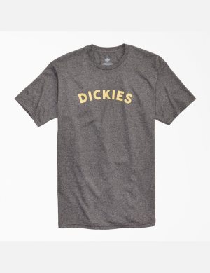 T Shirts Dickies Block Text Graphique Grise | 685AENTKW