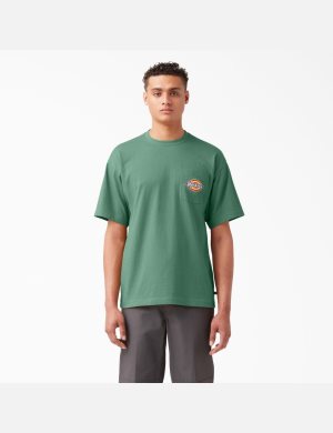 T Shirts Dickies Chest Logo Pocket Vert Foncé | 390EPIJDV