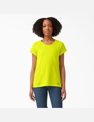 T Shirts Dickies Cooling Corta Sleeve Jaune Clair | 431CJATXO